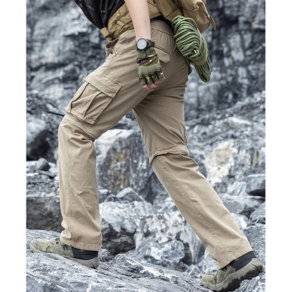 Spring Men Cotton Cargo Pants + Shorts Men Summer Multi-Pocket Shorts Pants Mens Joggers Sweatpant Casual Shorts Trousers Male