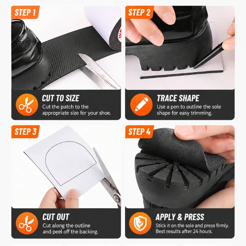 1PC Sole Silent Anti Slip Sticker Sneakers Noise Reduction Patch Shoes Heel Repair Paster Extend Service Soft Shoe Care Kit