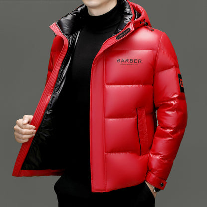 Real Good 90% White  Duck Down Parkas Coat 2025 Winter Men Thermal Warm Hooded Jacket Trendy Bright Color Duck Down Puffer Coat