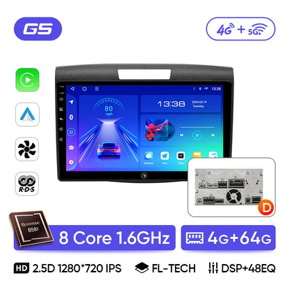 Ainavi Car Radio For Honda CRV CR-V 2012-2016 Carplay Android Auto Qualcomm Car Stereo Multimedia Player 4G Wifi DSP 48EQ