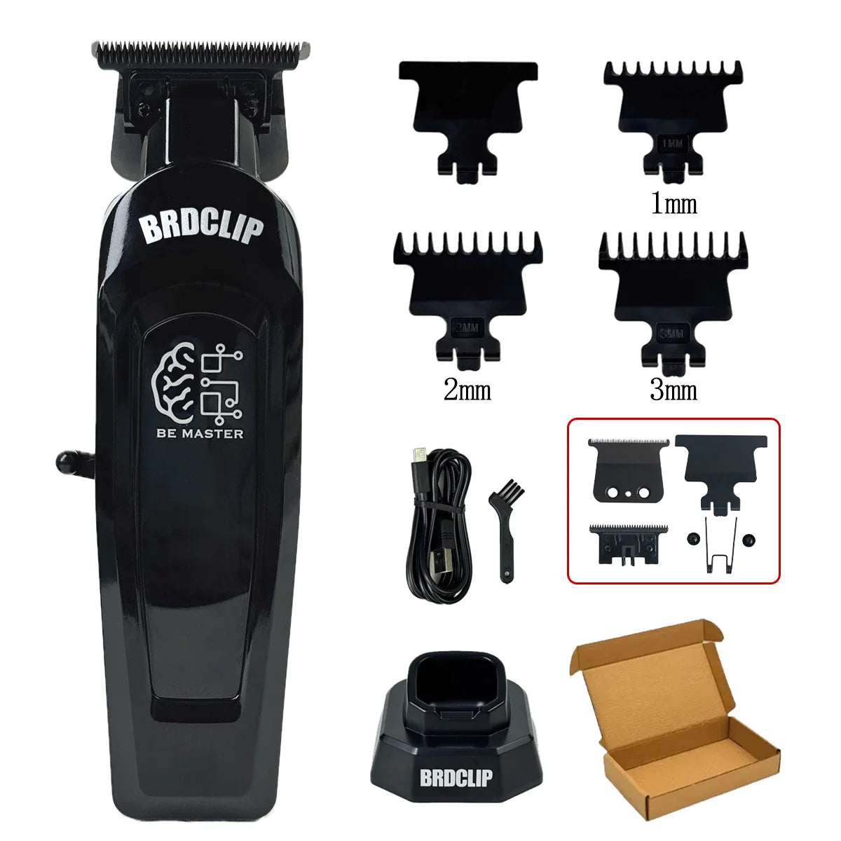 BRDCLIP Professional Barber Hair Cutting Machine Kit Base Charger 7500RPM Hair Clipper DLC Blade Salon Hair Trimmer for Men