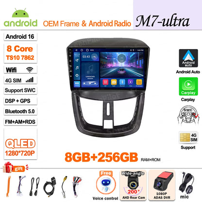 Android 15 For Peugeot 207 207CC 2006 - 2015 Car Radio Multimedia Video Player Stereo Head Unit 2 din Wireless Android Auto Wifi