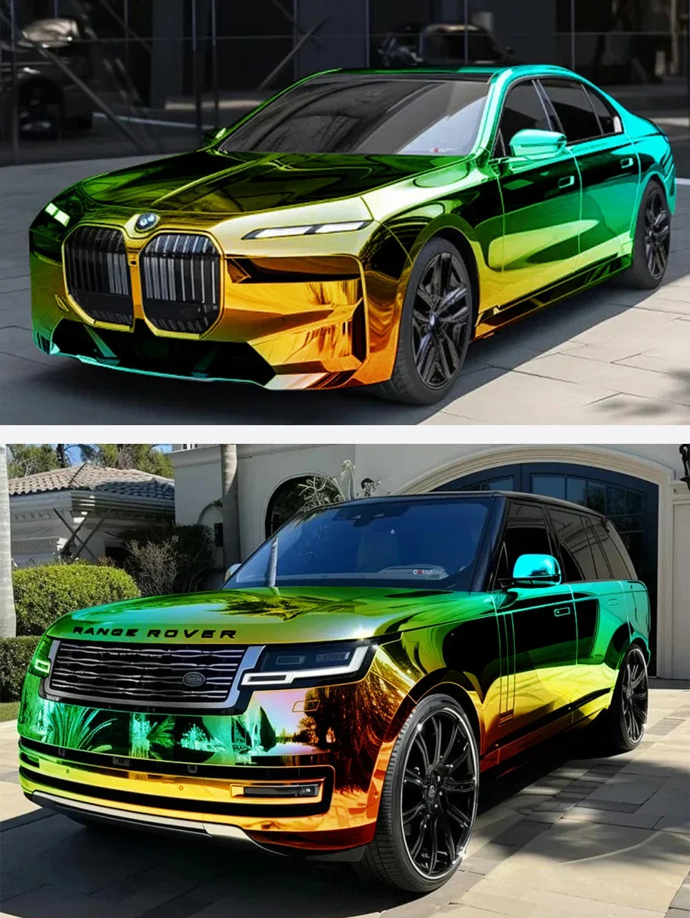Car Stickers Vinyl Wrap PVC Self-Adhesive Stickers Laser Plated Rainbow Film Waterproof Scratch Resistant Auto Accessories