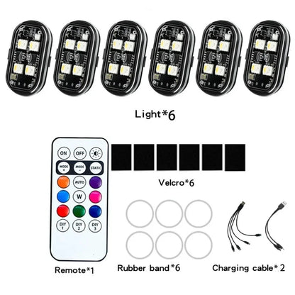 Rechargeable Wireless Light Aircraft Airplane Helicopter Warning Lights RGB Led Motorcycle Strobe lights LED Flash Light