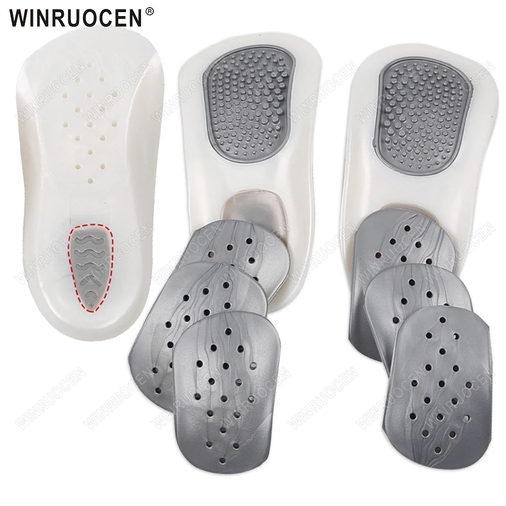 Half arch support orthopedic Insole Flat Foot correct 3/4 length orthotic Insoles insert shoe pad men women massage foot care
