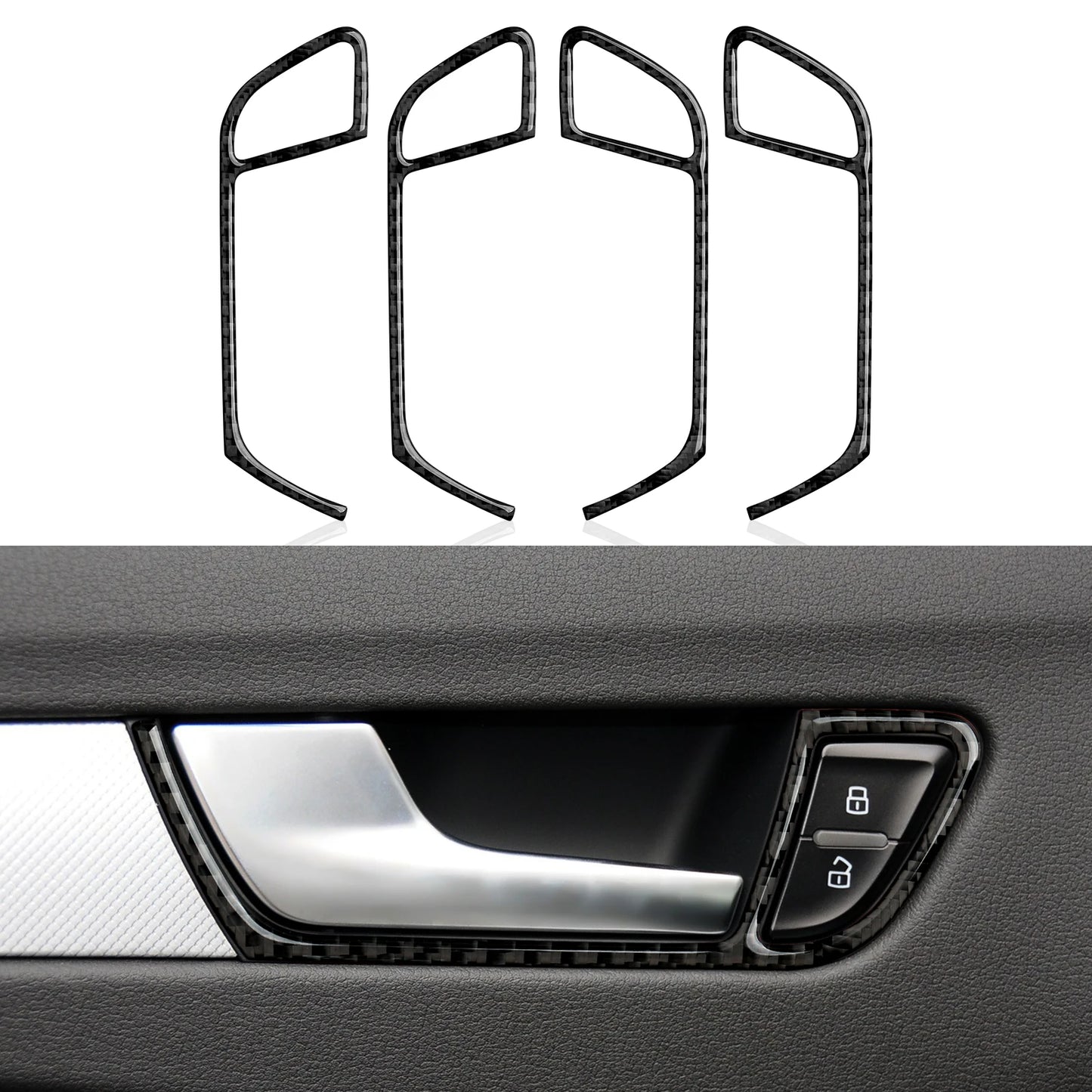 Car Center Console Gear Shift Panel Set, For Audi A4 S4 RS4 A5 S5 RS5 (2007-2016) Carbon Fiber Interior Sticker Trim Accessories