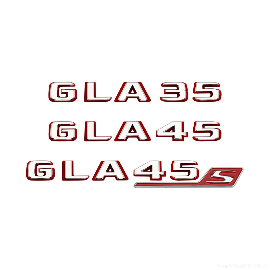 2024 New style Two tone Letters Numbers GLA35 GLA45 GLA45S Turbo 4matic+ for Car Fender Trunk Rear X156 Sticke