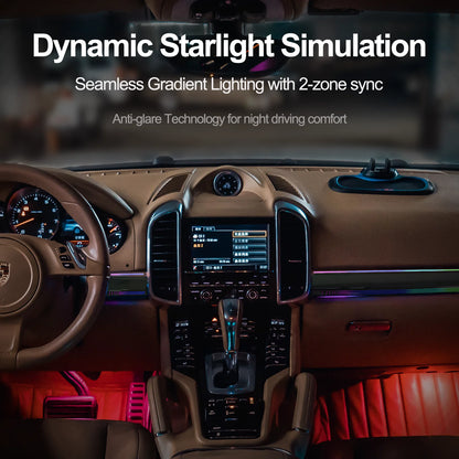 EZoneTronics Custom Ambient Lighting Kit for 2010–2017 Porsche Cayenne 1:1 OEM Mold,Supports App Control,Vehicle-Specific Fit