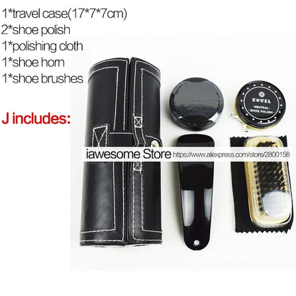 Professional Shine Polishing Tool For Leather Shoes Shoes Care Kit Portable For Boots Sneakers Cleaning Set Polish Brush Horn