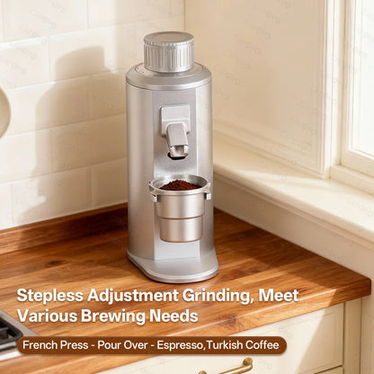 CAFOVO G163C Single Dose Coffee Grinder Fixed Speed with 63mm CNC Burrs and Plasma Anti-Static for Espresso and Pour Over Mill