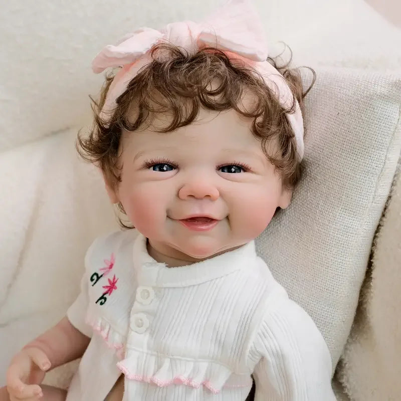 18 Inch Reborn Baby Dolls Full Body Vinyl Girl Doll in Outfit with Accessories, Gift for Girls Ages 3+, Pretend Play & Collectors