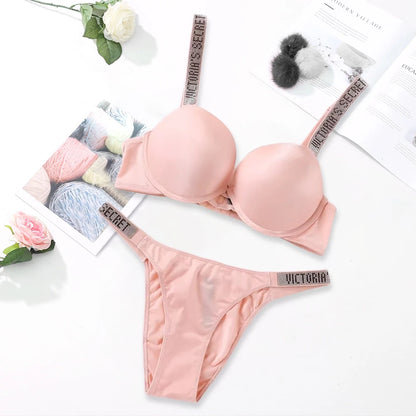V Soft Versatile Shapewear Sexy Lingerie Bra and Panty Set Push Up Women's Fashion Lingerie Set Sexy Breathable