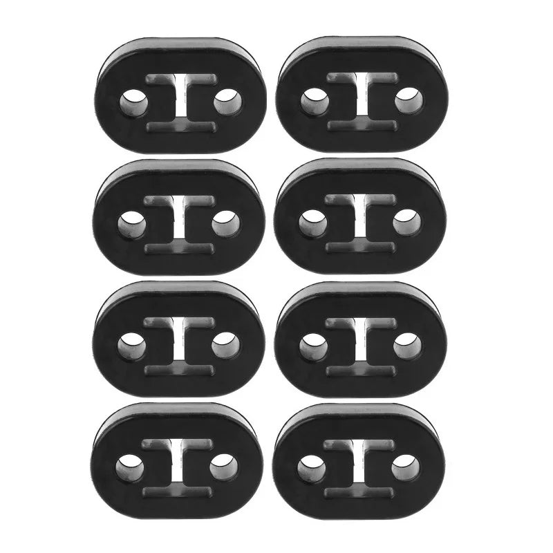2/4/6/8/10pcs Car Rubber Exhaust Tail Pipe Mount Brackets Hanger Insulator Universal Black 2 Holes Diameter 11mm 0.44inches