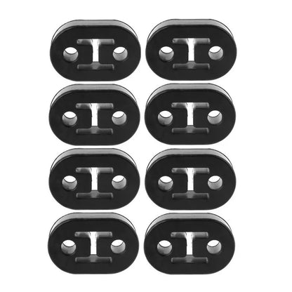 2/4/6/8/10pcs Car Rubber Exhaust Tail Pipe Mount Brackets Hanger Insulator Universal Black 2 Holes Diameter 11mm 0.44inches