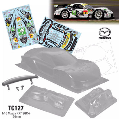 200mm Body Shells 1/10 Mazda RX7 Clear Bodywork W/Light Buckle for ONROAD Racing RC Drift Car 258mm Wheelbase