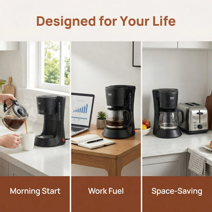 Cross-border 600ML Electric Coffee Maker American Drip Semi-Automatic Coffee Pot Drip Tea Brewer