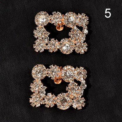 1Pair Wedding Shoes Decorations Pearl Shoes Clip High Heel Shiny Clips Charm Buckle Rhinestone Brooch Bride Pendant Accessories