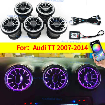 256 Colours LED Air Vents For Audi TT 2007-2014 APP Control Car AC Conditioner Turbo Outlet Decoration Lamp Ambient light Refit