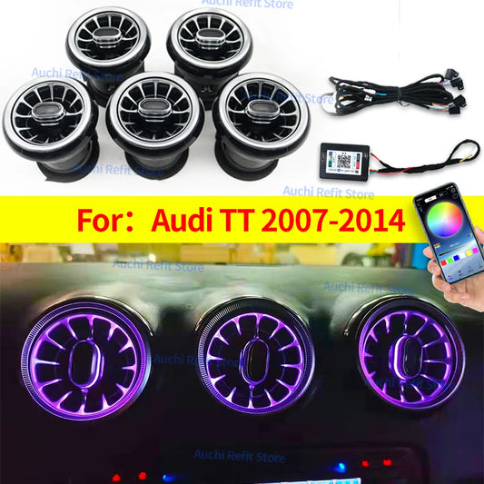 256 Colours LED Air Vents For Audi TT 2007-2014 APP Control Car AC Conditioner Turbo Outlet Decoration Lamp Ambient light Refit