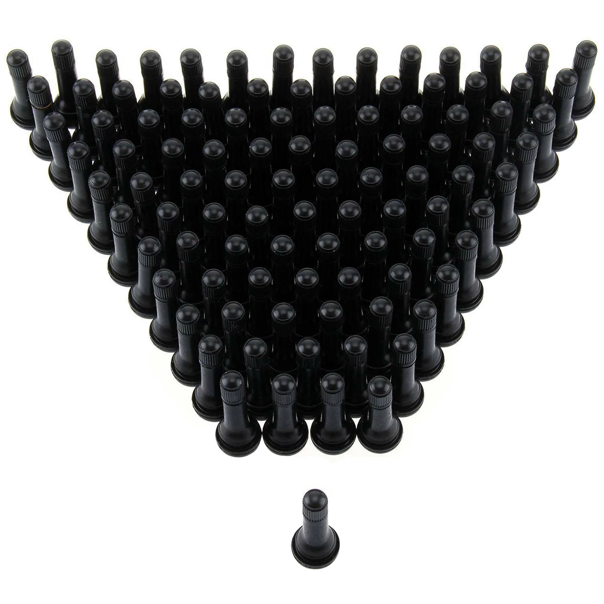 100Pcs TR414 Tubeless Rubber Car Wheel Tire Valve Car Motorcycle SUV Valve Core Stem Rubber Snap-in Bicycle Auto Accessories