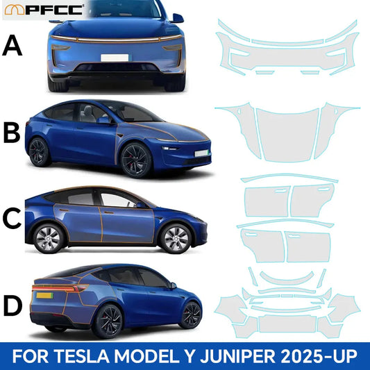 For Tesla Model Y Juniper 2025 2026 Paint Protection Film Self-Healing Bra PPF Body Sticker Accessories Anti-Scratch Resistant