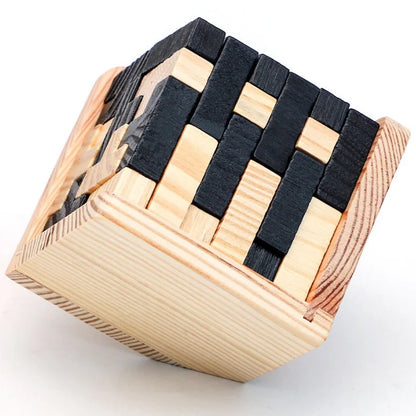 3D Cube Puzzle Luban Interlocking Creative Educational Wooden Toy Brain IQ Mind Early Learning Game Gift For Children Letter 54