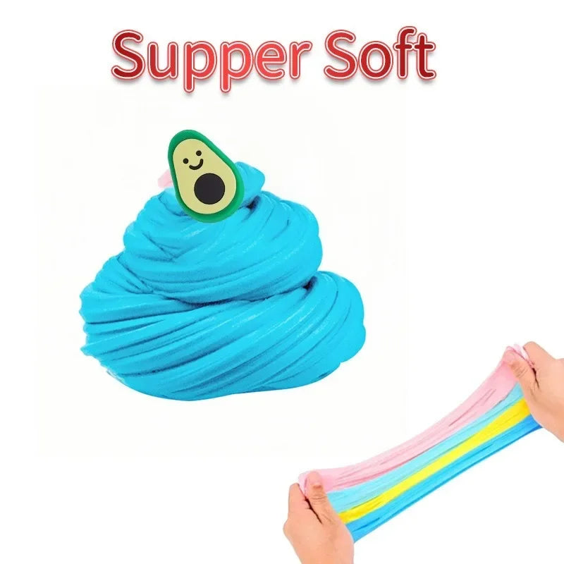 12 Colors Super Butter Slime Kit Bulk Wholesale DIY Fluffy Cloud Slime Foam Beads Charms Sensory Educational Craft Birthday Gift