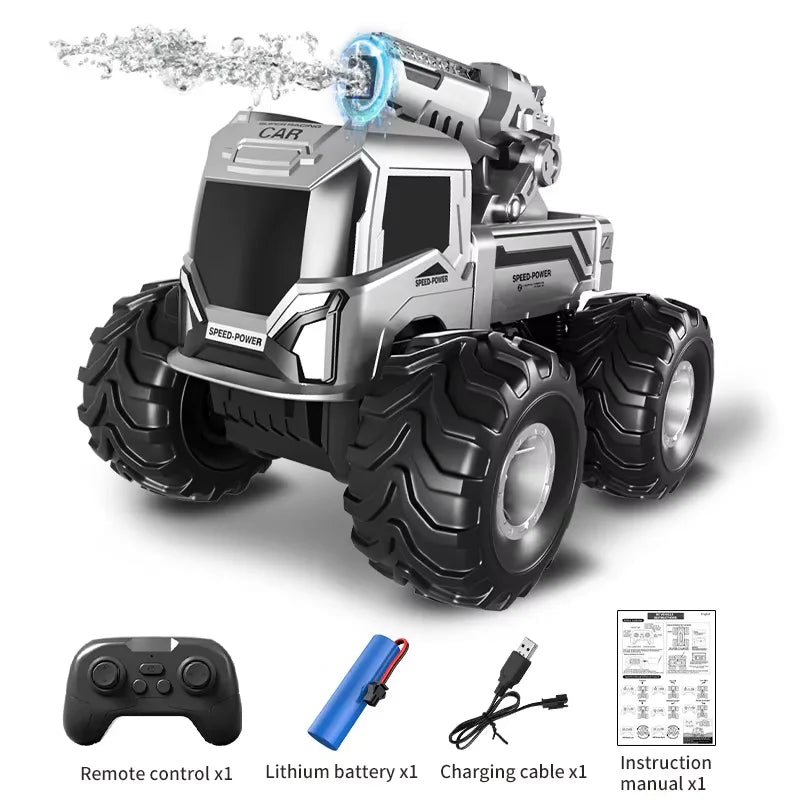 JJRC Q226 2.4G Amphibious 4WD All Terrain RC Car Waterproof LED Light Water Cannon Multiplayer Battle Kids Outdoor Electric Toy