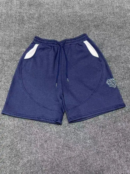 Mertra American Street Style Embroidered Logo Men's And Women's Loose Straight Leg Short Pants Casual Summer Color Block Shorts