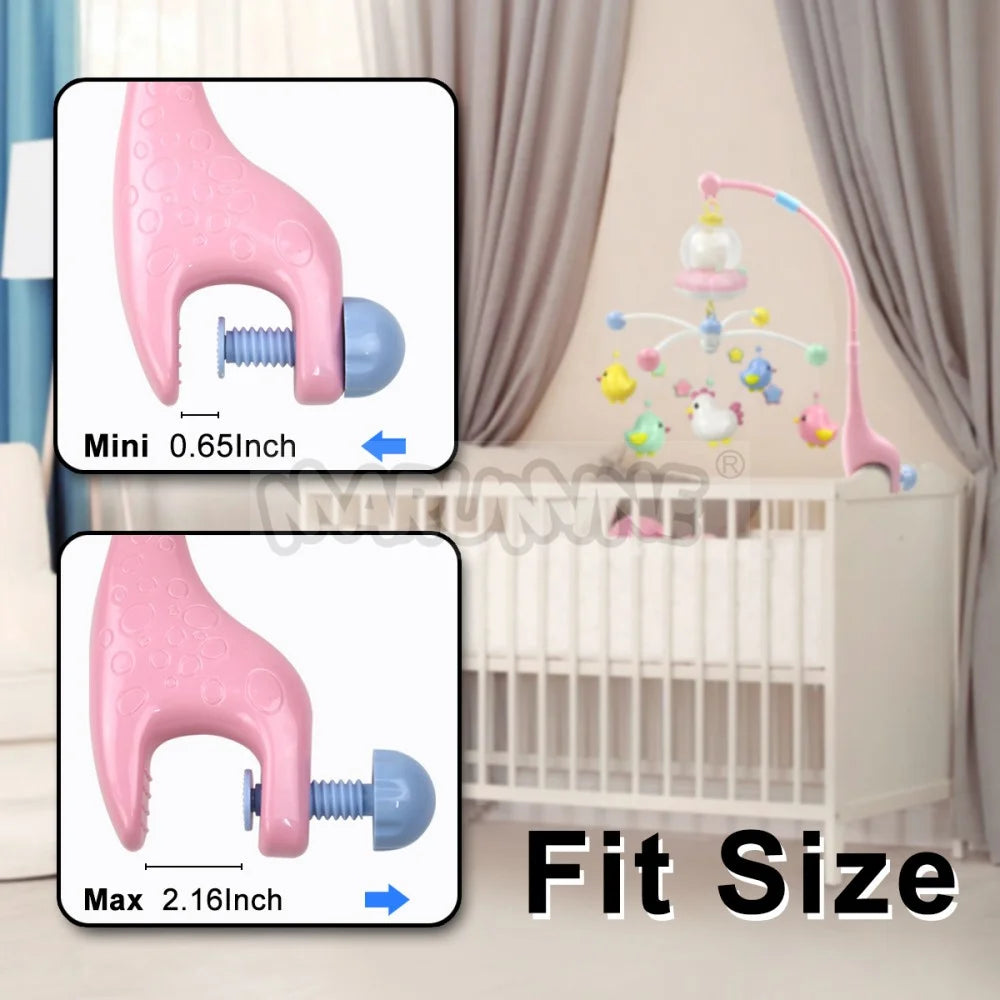 Baby Musical Crib Mobile with Star Projection Night Light White Noise Timing Rotating Bed Rattle Sleep Soother Toys for Newborn