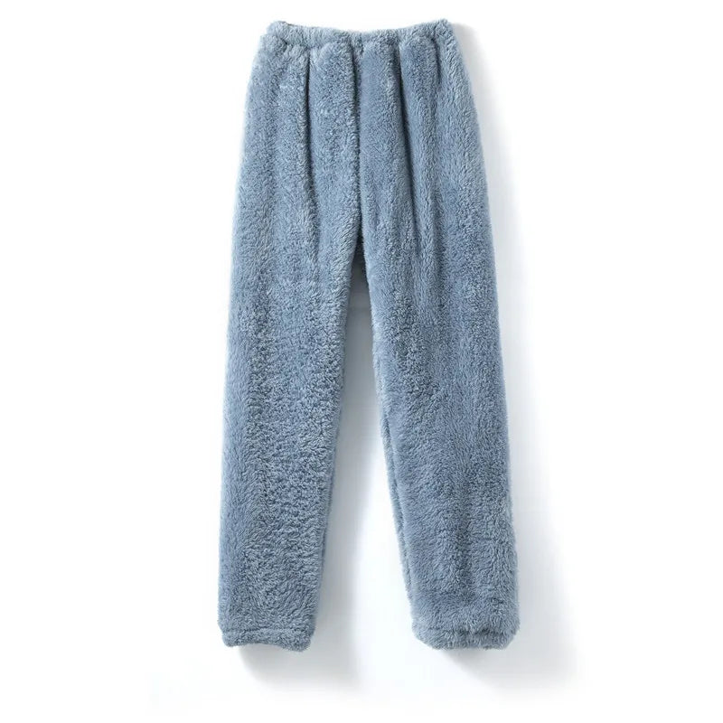 Thick Coral Fleece Pajama Pants Men's Loose Fit Home Leisure Trousers Warm Comfortable plus Size Home Pants Winter Sleepwear