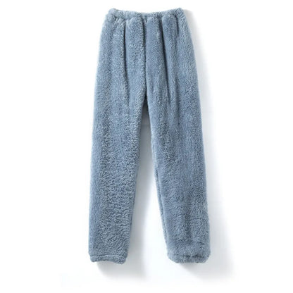 Thick Coral Fleece Pajama Pants Men's Loose Fit Home Leisure Trousers Warm Comfortable plus Size Home Pants Winter Sleepwear