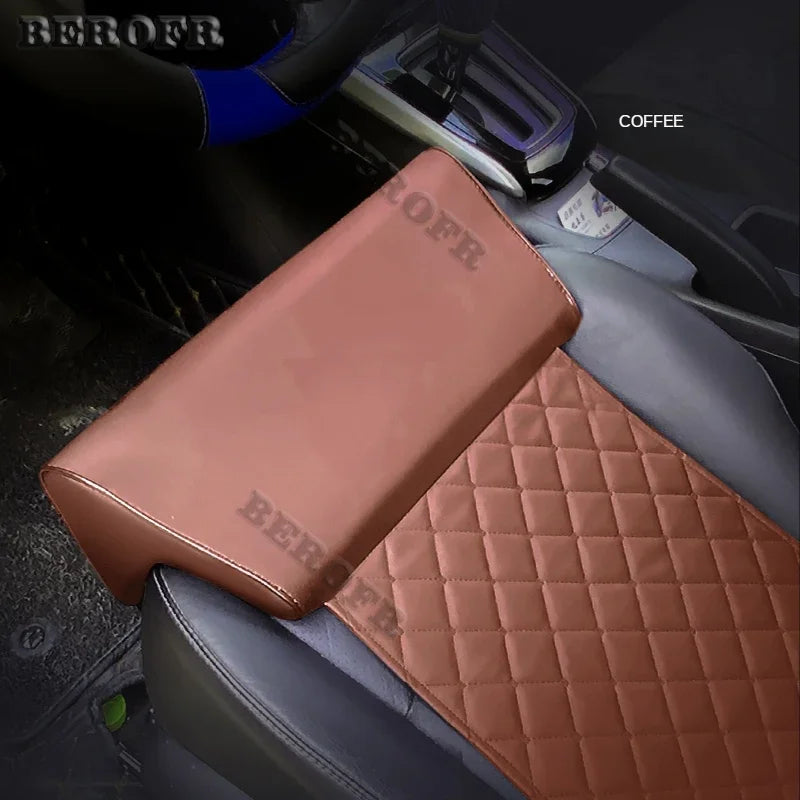 Leather Car Seat Extender Cushion Leg Support Pillow Memory Foam Knee Pad Long-Distance For Hyundai Driver Protector Mat