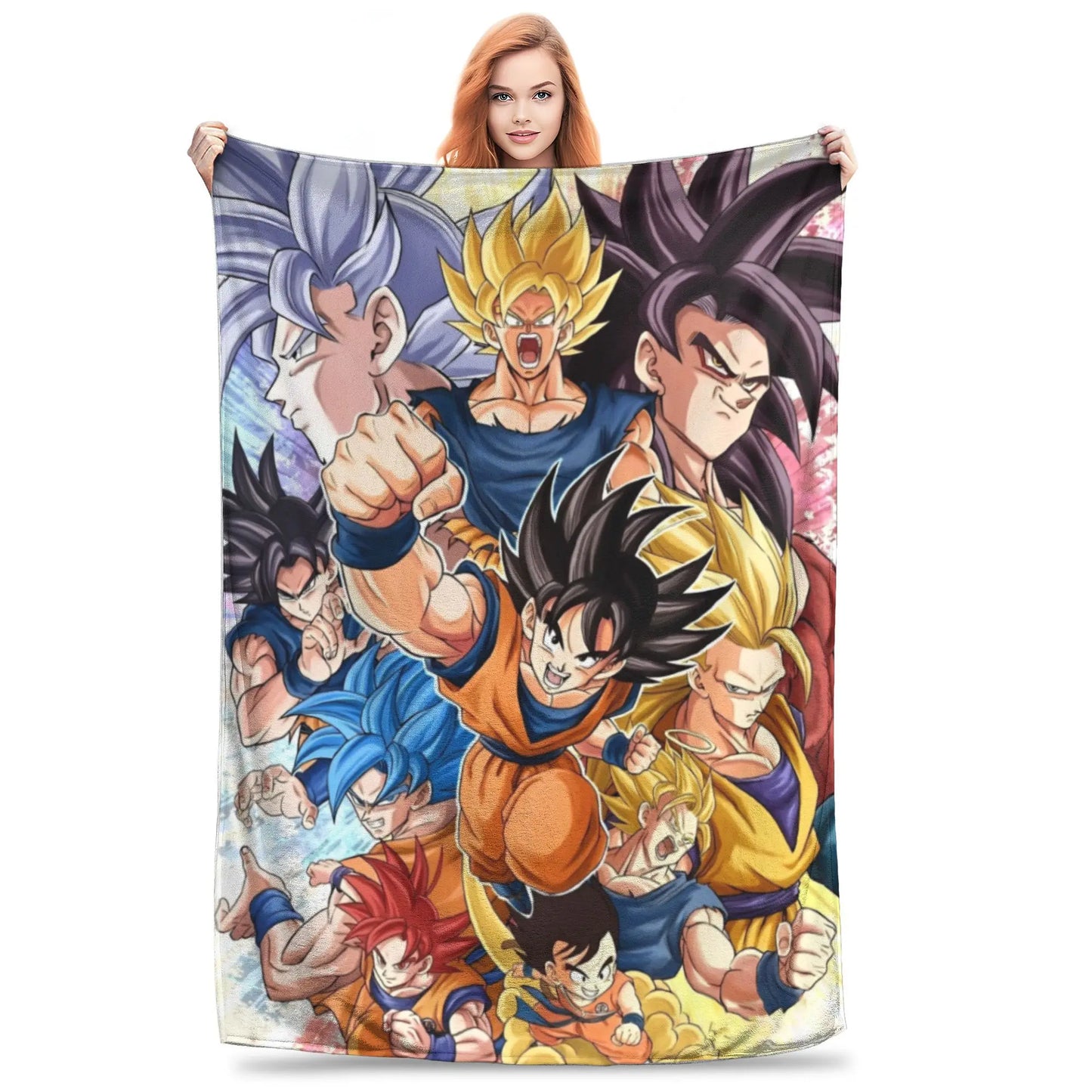 Dragon Ball Blanket Anime Goku Pattern Soft Throw Blankets for Bed Bedroom Quilt Air Conditioning Personalised Warm Bedspread