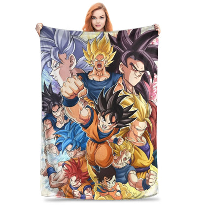 Dragon Ball Blanket Anime Goku Pattern Soft Throw Blankets for Bed Bedroom Quilt Air Conditioning Personalised Warm Bedspread