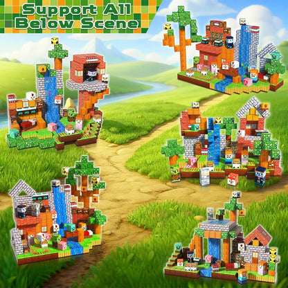 Magnetic Building Block Bricks Toy Mine Stacking World DIY Creative Architecture Model Set Educational Kids Gifts for Boy Girls