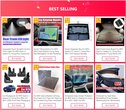 Trunk Organizer Box For BYD Sealion 6 / Seal U / Song Plus DM-i SUV Expand Storage Customized Large Capacity Spare Gap Filler