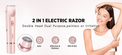 Electric Razor Woman Shaver Painless Mustache Epilator Leg Bikini Body Hair Trimmer for Women Facial Epilator Hair Remover