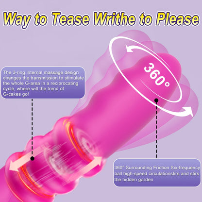 Telescopic Sucking Dildo Vibrator 360°Rotating Female Clitoral Vaginal Anal Stimulation Massage Sex Toys for Women Couples