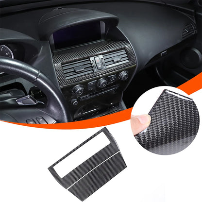 For BMW 6 Series E63 E64 2004-2010 Soft Carbon Fiber Gear Shift Air Outlet Window Lift Panel Dec Car Interior Accessory Sticker