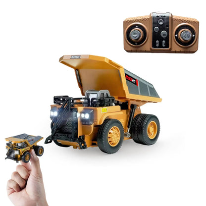 1/64 Mini Remote Controlled Bulldozer, Forklift, Excavator Mining Car RC Engineering Vehicle - Gift for Boys Aged 3 and Over