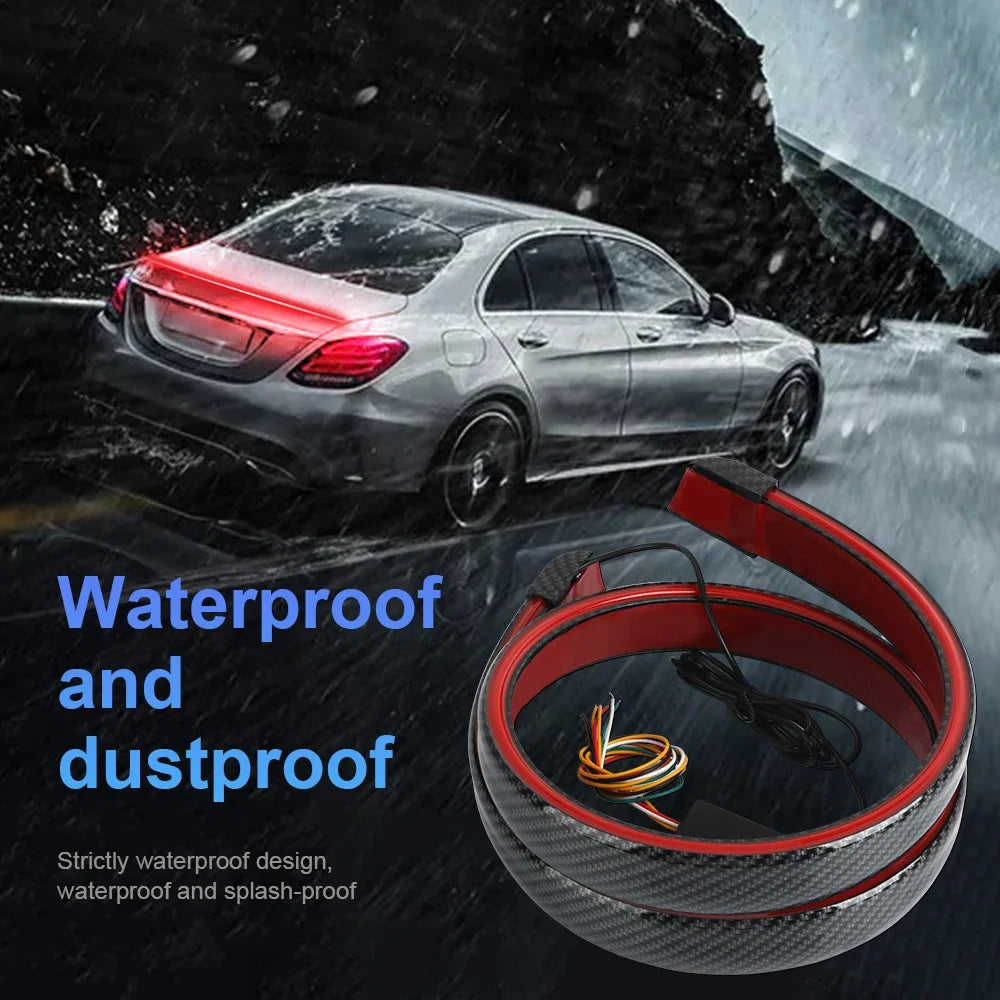 100CM 118CM LED Car Trunk Tail Brake Lights Universal Flexible Signal Lamp Turn DRL Daytime Running Light Rear Led Stop Lamp