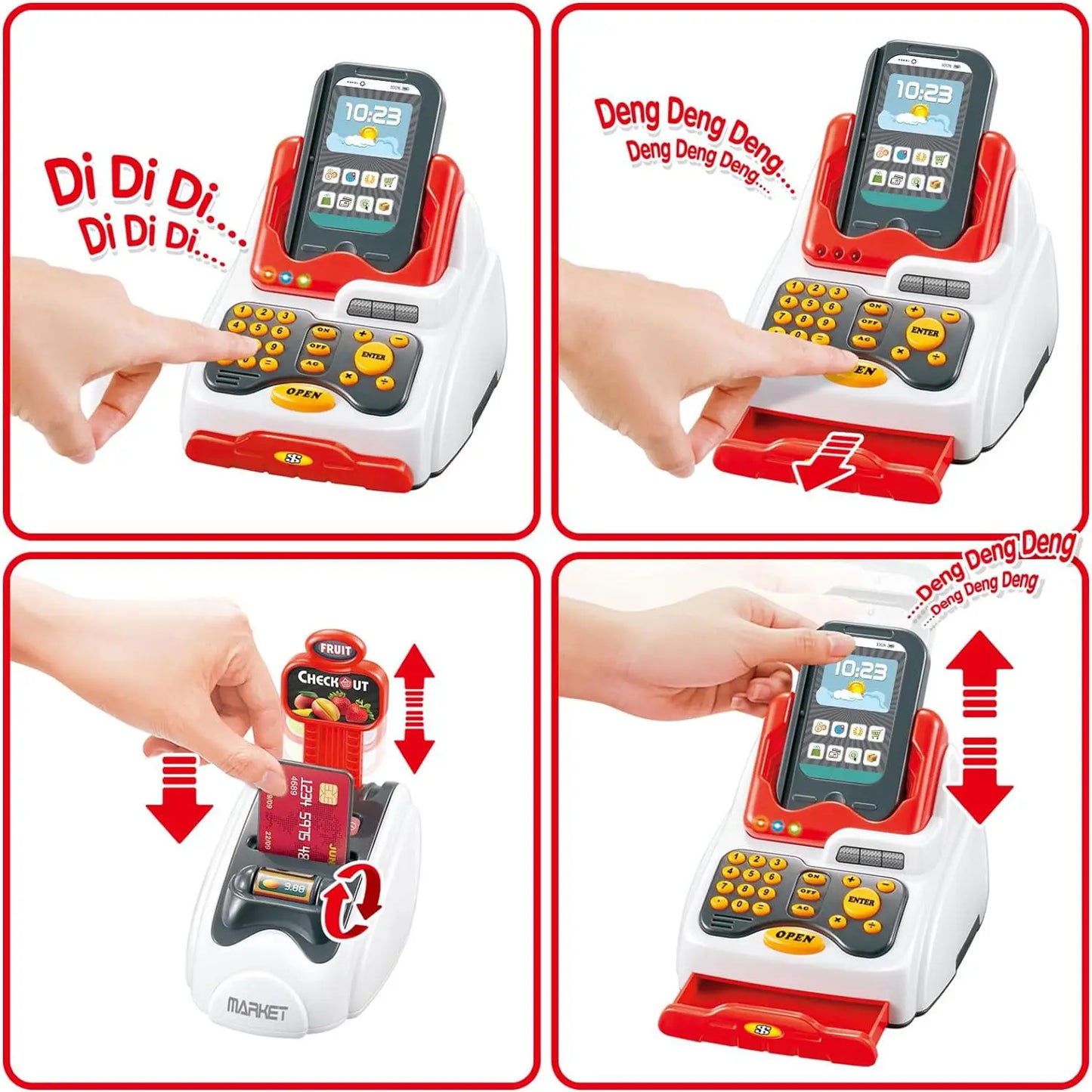 Simulation Electronic Cashier Register Toy Pretend Grocery Shopping Game With Light Sound For Boys Girls Age 3 To 8