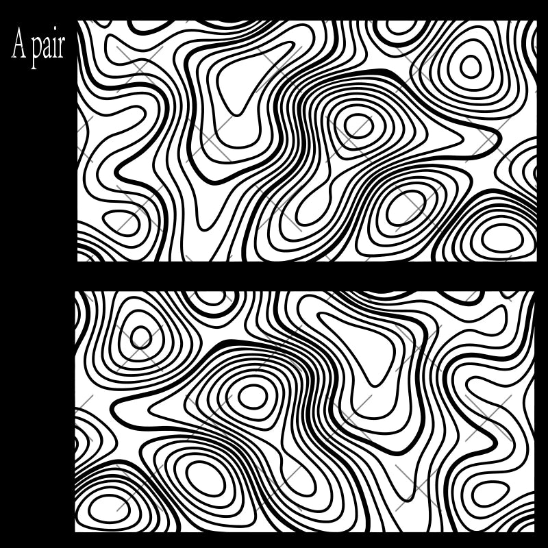 Topography Map A Pair Car Sticker for Triangular Window Decoration Universal All Vehicles Accessories PVC Waterproof Vinyl Decal