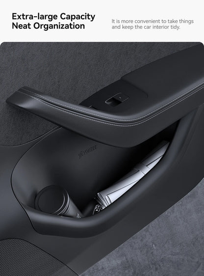 YZ For Tesla Model 3/Y/YL Highland Juniper Car Door Side Storage Box Front Rear Side TPE Door Storage Organizer Tray Accessories