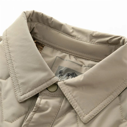 Men's 100% Wool-Filled Turn-Down Collar Cotton Jacket - Light Khaki (Black/Navy) M-3XL | Autumn Winter New Thickened Warm