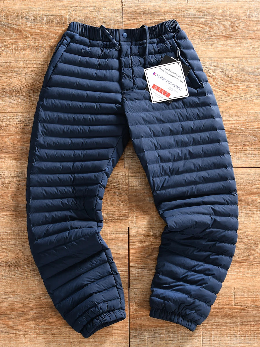 Thickened Winter Cotton Pants for Men Outdoor Sports Warmth Resistant to Cold Long Pants Nylon Fiber Standard Fit Pure Color