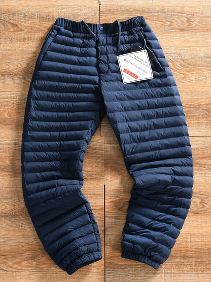 Thickened Winter Cotton Pants for Men Outdoor Sports Warmth Resistant to Cold Long Pants Nylon Fiber Standard Fit Pure Color