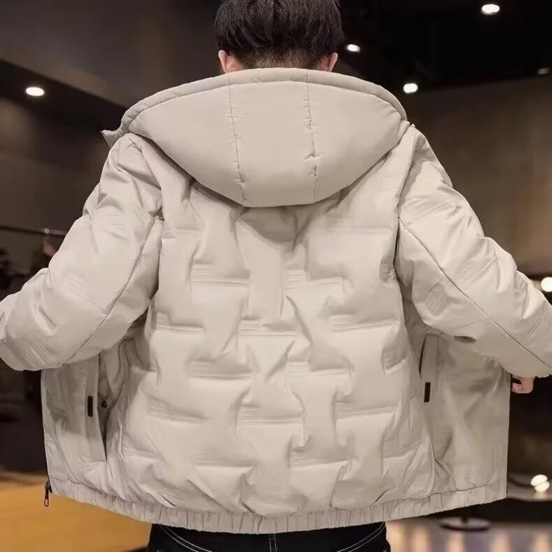 Hooded down jacket men's short winter 2025 new winter trendy brand trendy cool thick winter coat