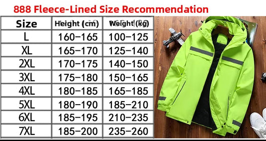 Thickened Fleece Lined Cotton Jacket for Men Work Site Reflective Winter Labor Protection Outerwear Cold Resistant Coat Print...